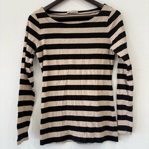 Banana Republic Black and Tan Striped Blouse
